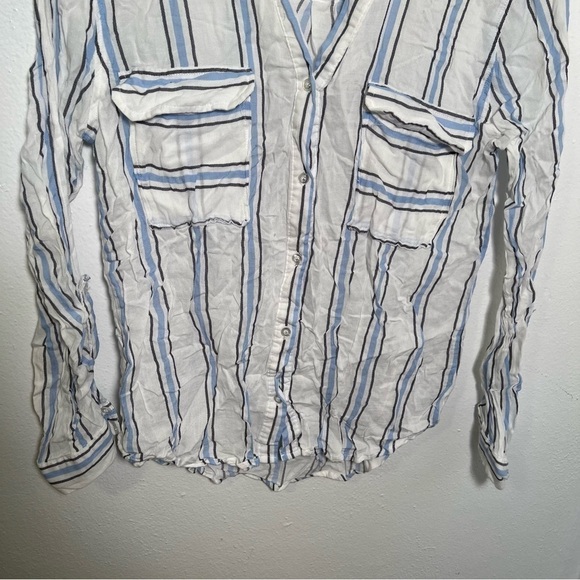 Sweet Wanderer Button Down Blouse White Stripes - Picture 4 of 10